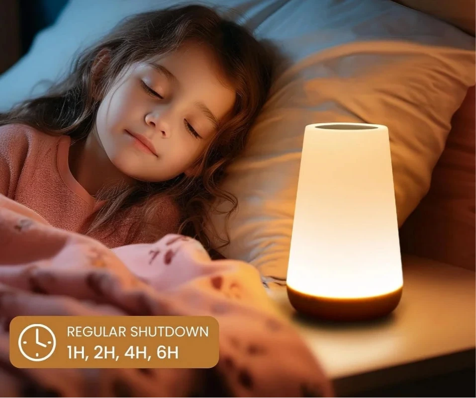 Lampe Tactile Rechargeable USB à Intensité Réglable, Veilleuse Portable pour Chambre à Coucher, 13 Couleurs, Veilleuse pour Bébé et Enfant